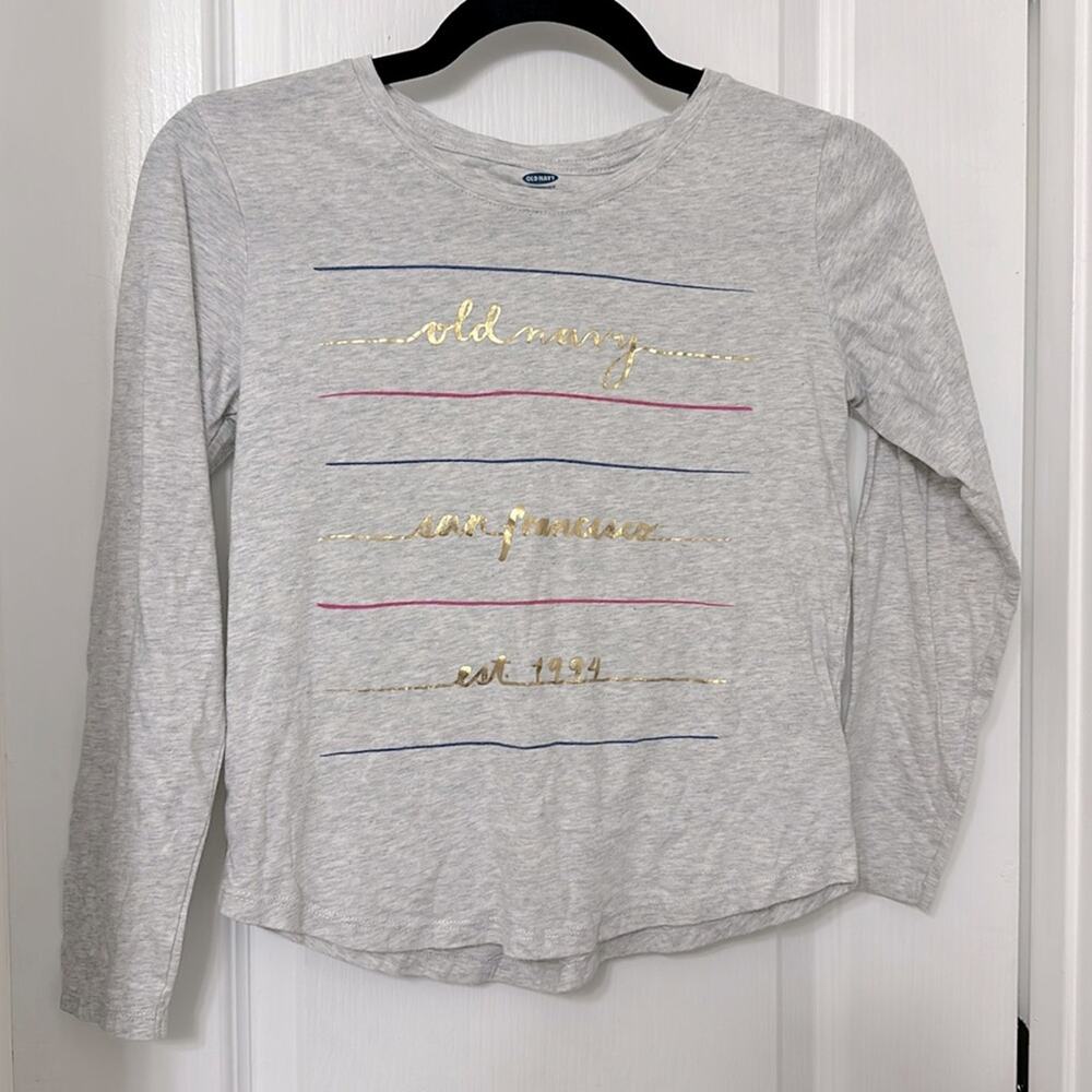Old Navy girls gray long sleeve tee San Francisco est 1994 L